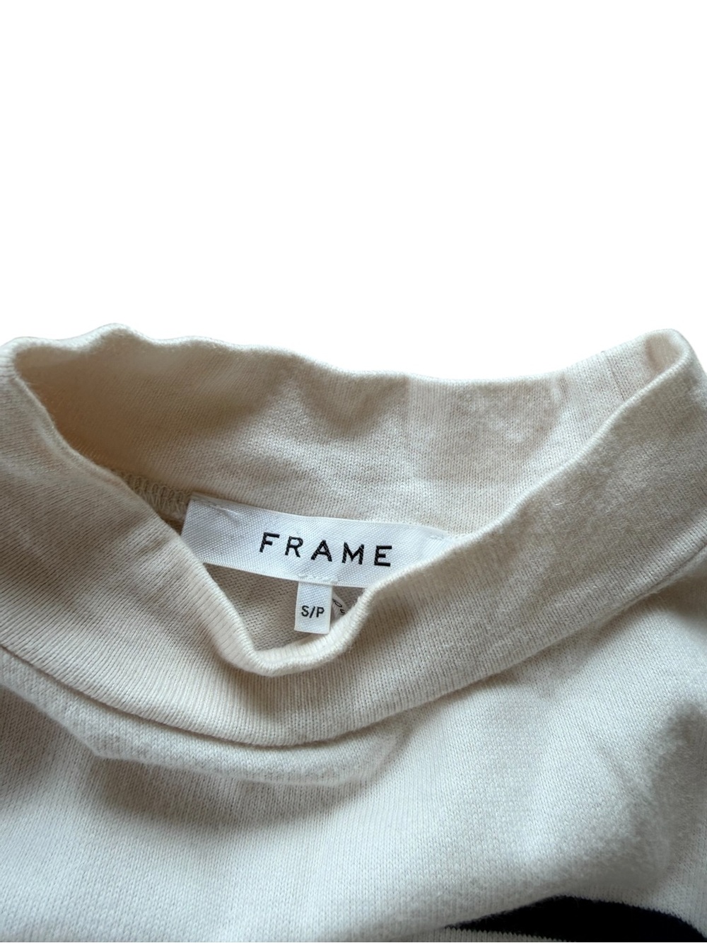 Frame Mariner Striped Short Sleeve Mock Neck Sweater Top - Picture 7 of 10